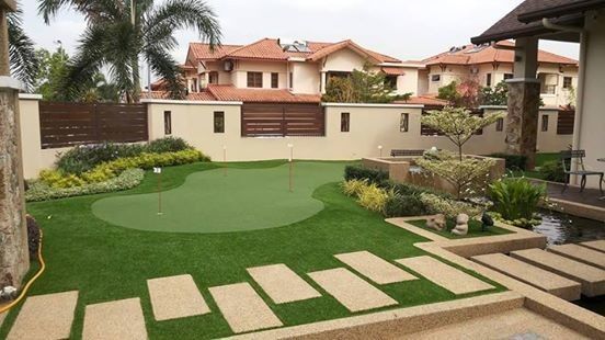 DORELOM 15mm Césped de césped verde artificial para el golf 4*25m Ancho de pila todo tiempo