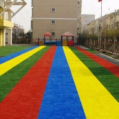 Rojo Amarillo Azul Púrpura Niños Artificiales Césped Césped Arcoiris Pista Densidad 22050 puntos/m2