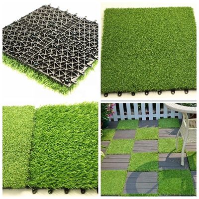 25-60 mm Alturas de pilas Tiles de hierba artificial con doble respaldo de PU