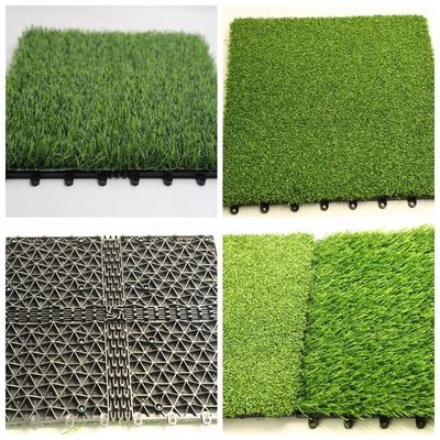 25-60 mm Alturas de pilas Tiles de hierba artificial con doble respaldo de PU