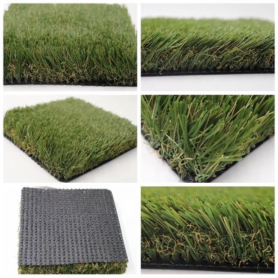 Protección UV de alta densidad Hierba artificial Alfombra verde residencial con relleno de 6 mm