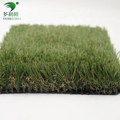 Protección UV de alta densidad Hierba artificial Alfombra verde residencial con relleno de 6 mm
