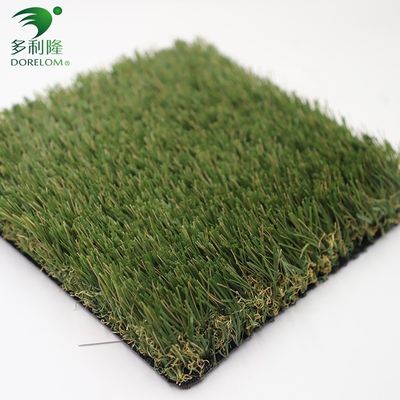 Protección UV de alta densidad Hierba artificial Alfombra verde residencial con relleno de 6 mm