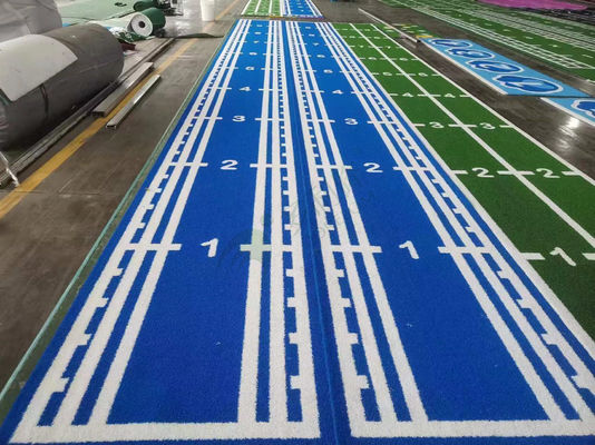 Césped artificial verde pre-cosido Césped de gimnasio para gimnasio Pista de carrera de trineo de potencia 15 mm Alturas de pila