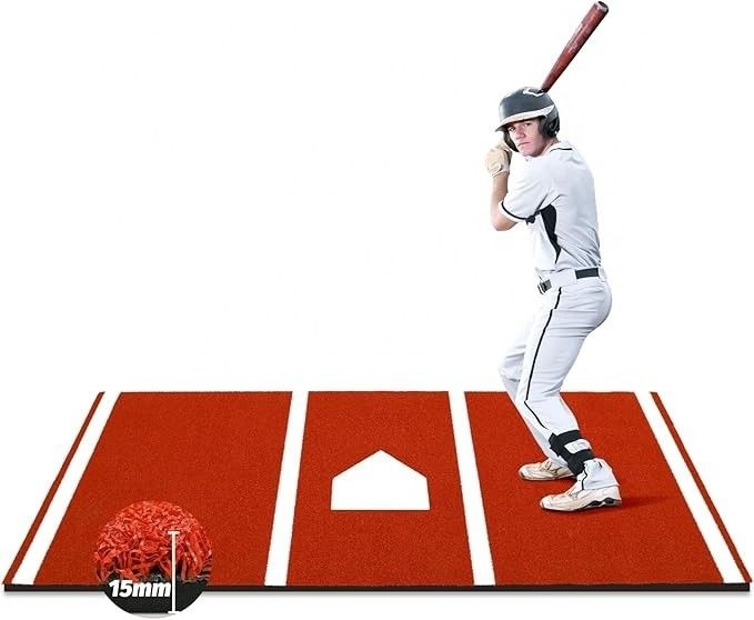 15 mm de altura de pila de la alfombra de bateo portátil para la práctica óptima de béisbol y softbol